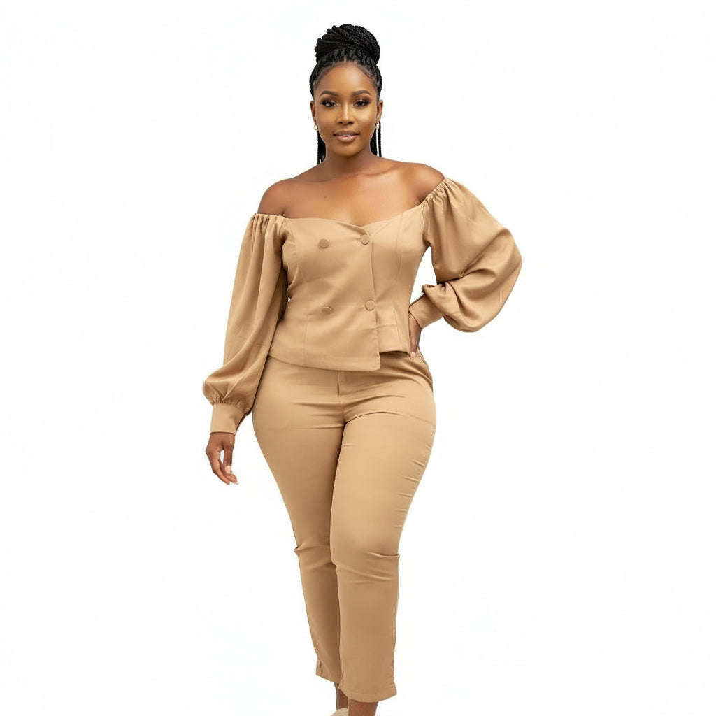 Off Shoulder Formal Suit