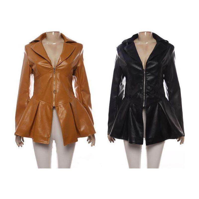 Publem Zipper Faux Jacket - YELLOW / L