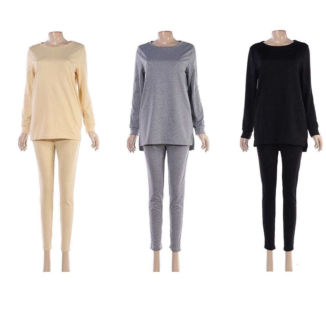 Long sleeve weekend Vibe Set - BEIGE / M