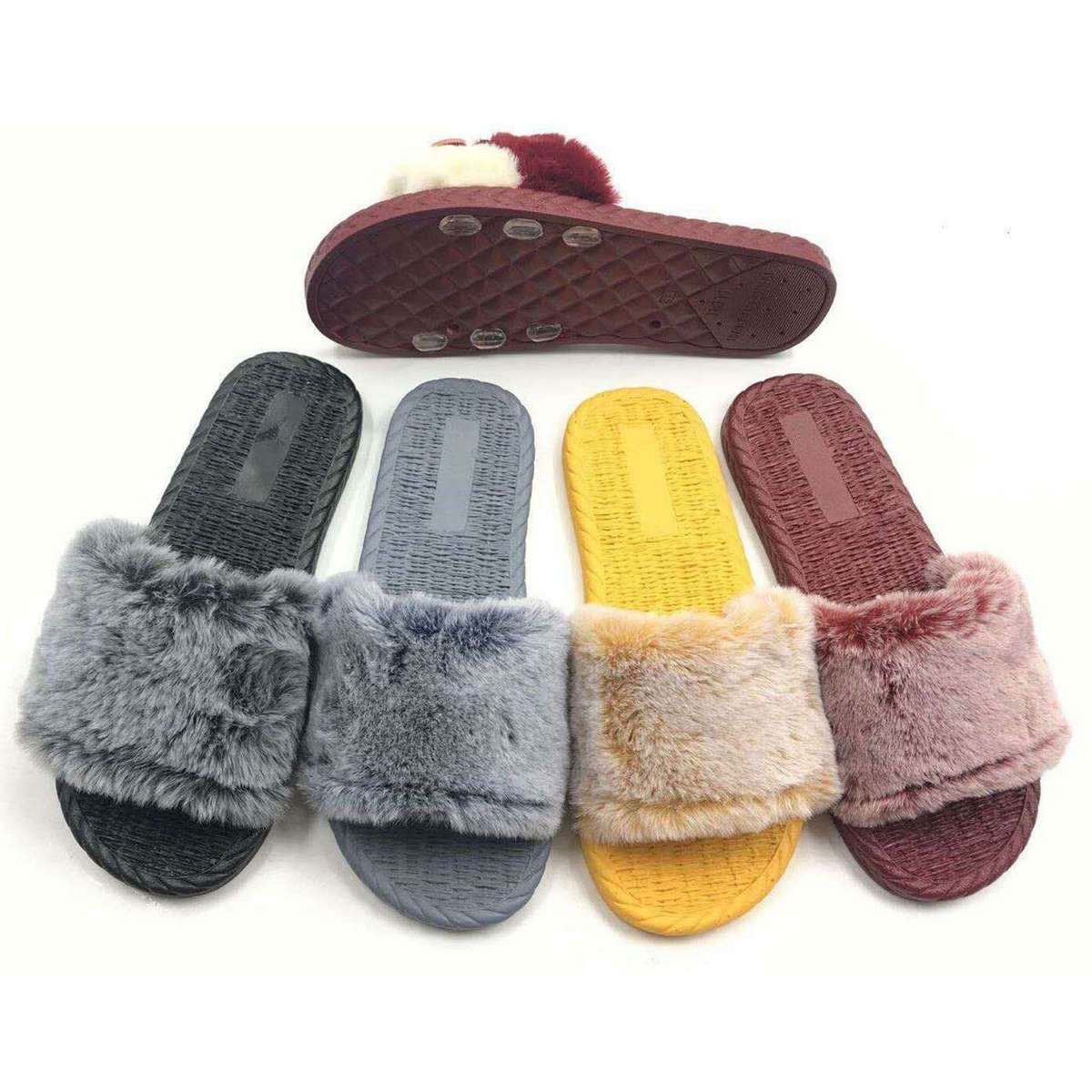 Flat Plush Shoes - BLACK / 7