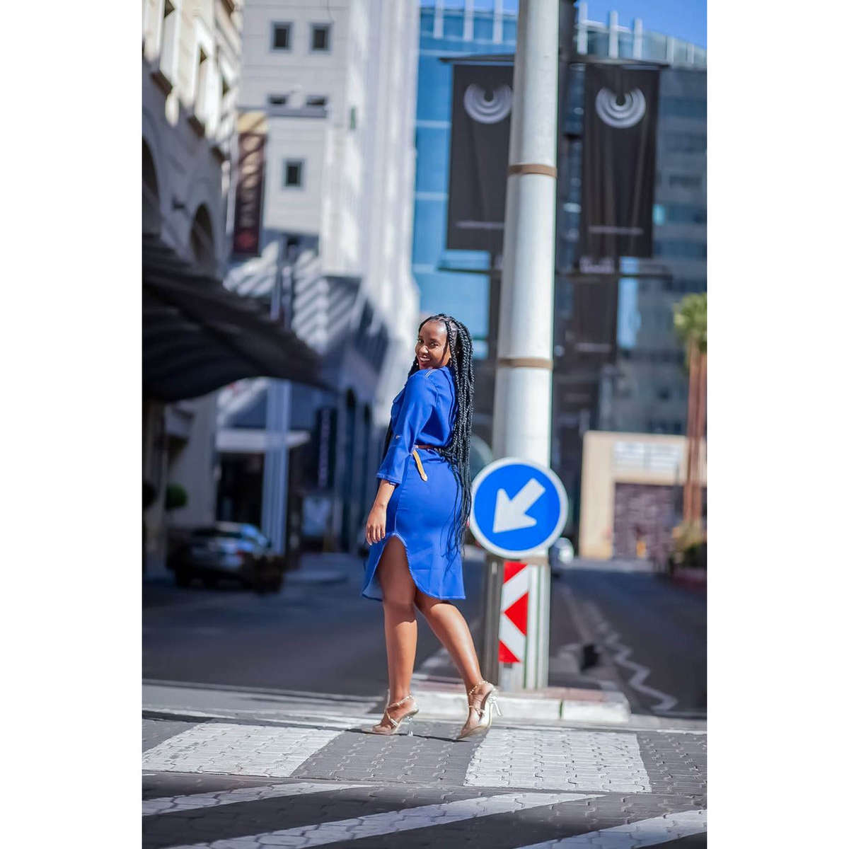 Button Detailed Denim Dress - 5XL