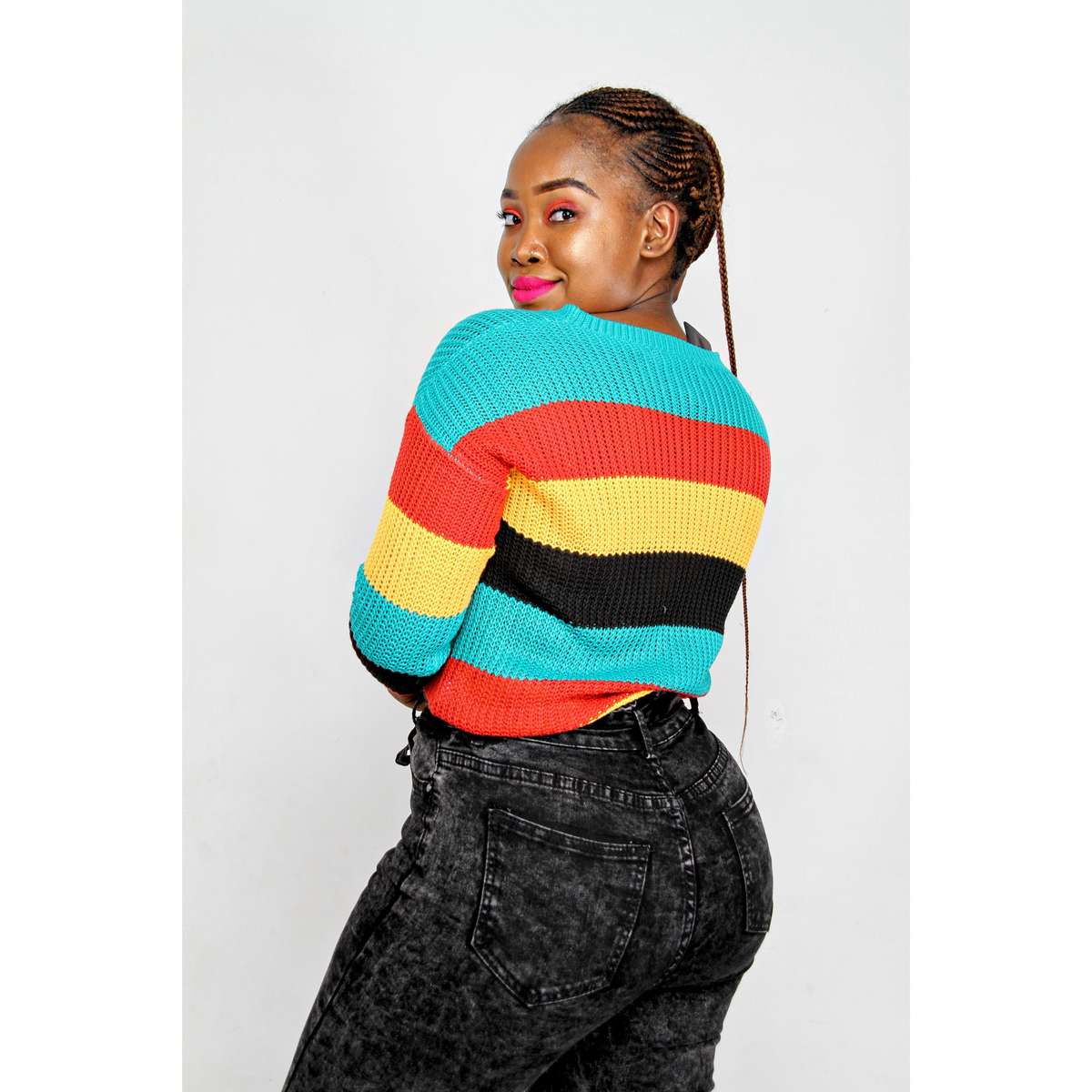 High Wasted Black Belted skinny jeans - 32