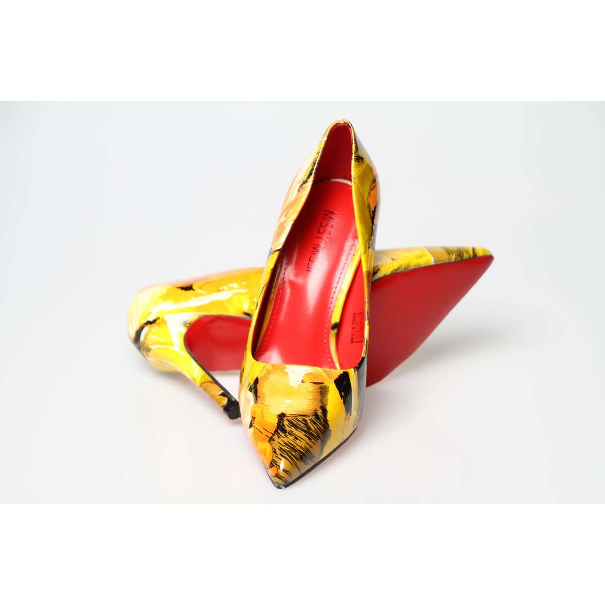 floral slip on stiletto heel - ORANGE/YELLOW / 7
