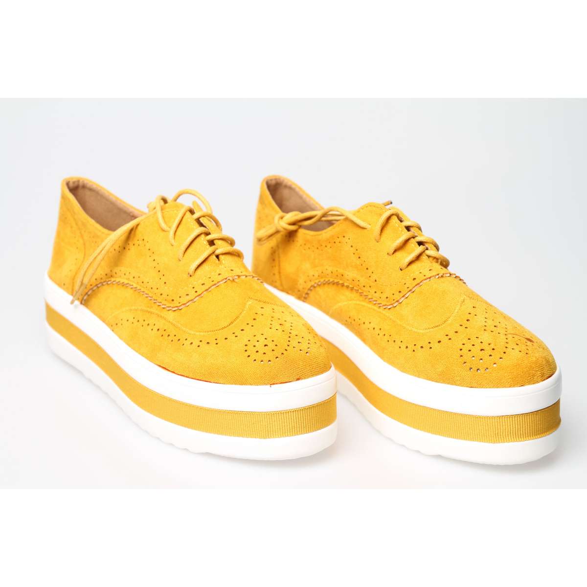 Hollow Platform Oxford Shoes - GREEN / 6