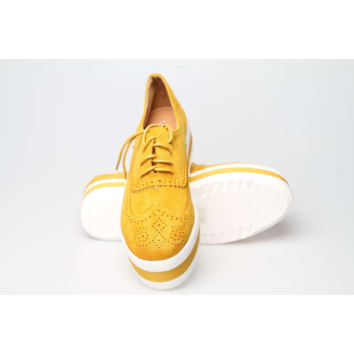 Hollow Platform Oxford Shoes - GREEN / 6