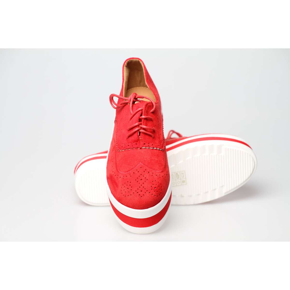 Hollow Platform Oxford Shoes - GREEN / 6