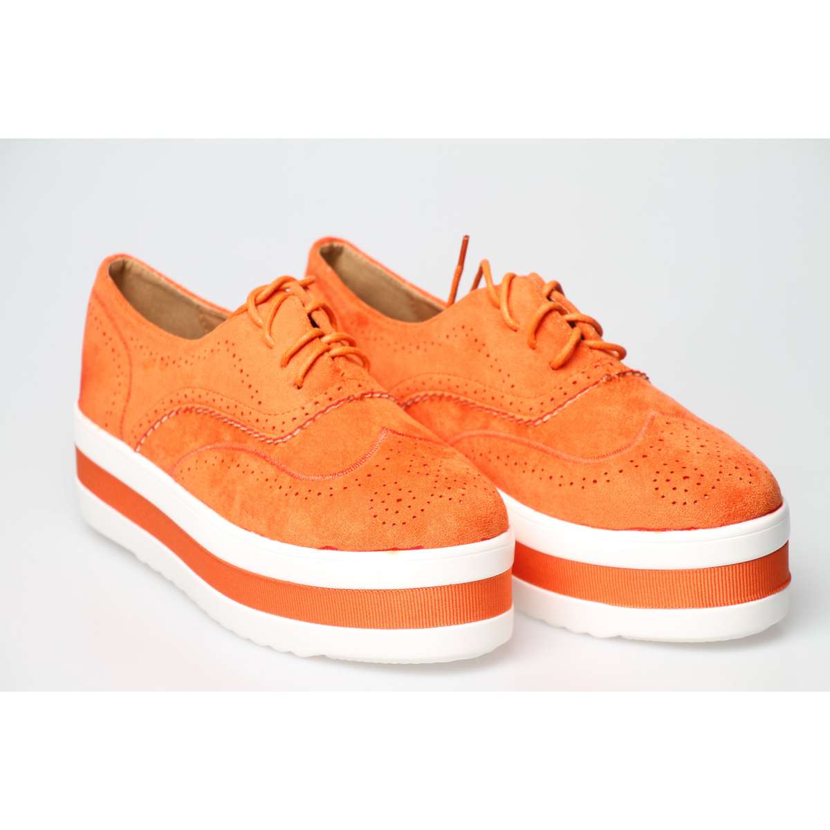 Hollow Platform Oxford Shoes - RED / 6