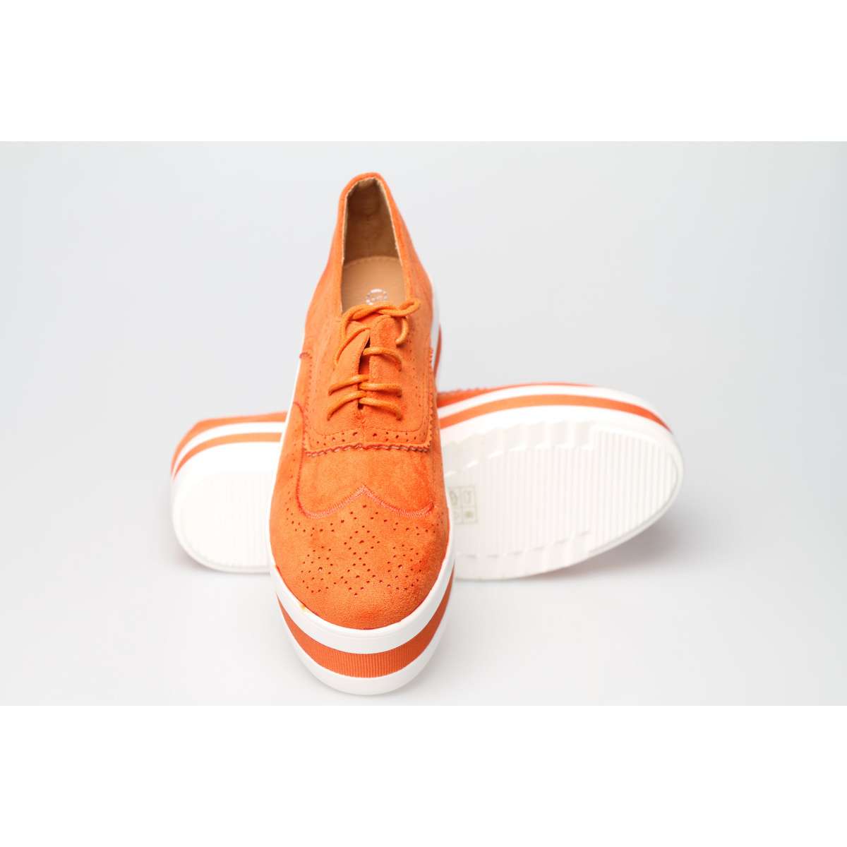 Hollow Platform Oxford Shoes - RED / 6