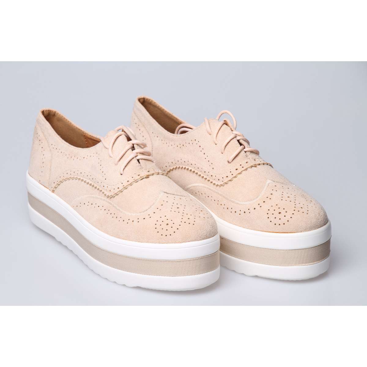 Hollow Platform Oxford Shoes - RED / 6