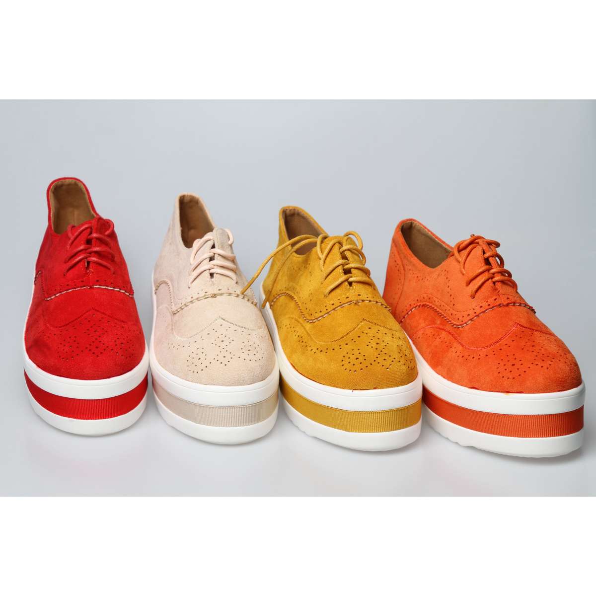 Hollow Platform Oxford Shoes - RED / 6