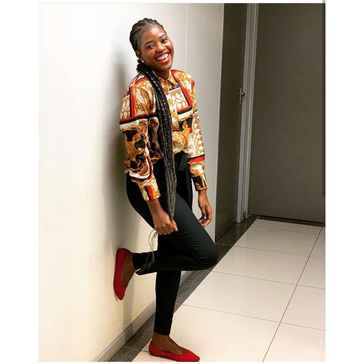 Floral Print Ladies Blouse - 40