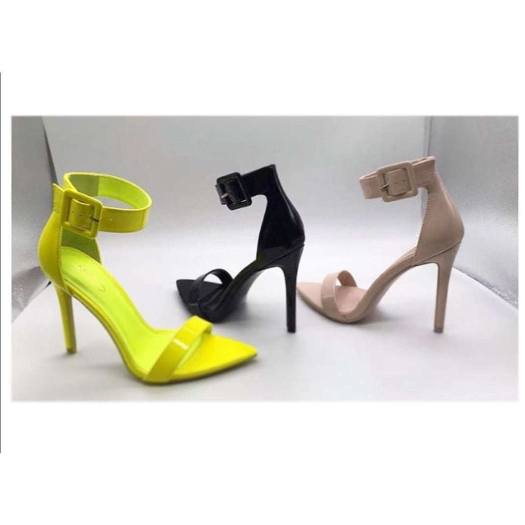 Open Toe Stiletto Pointed Heel Sandals - LIME / 3