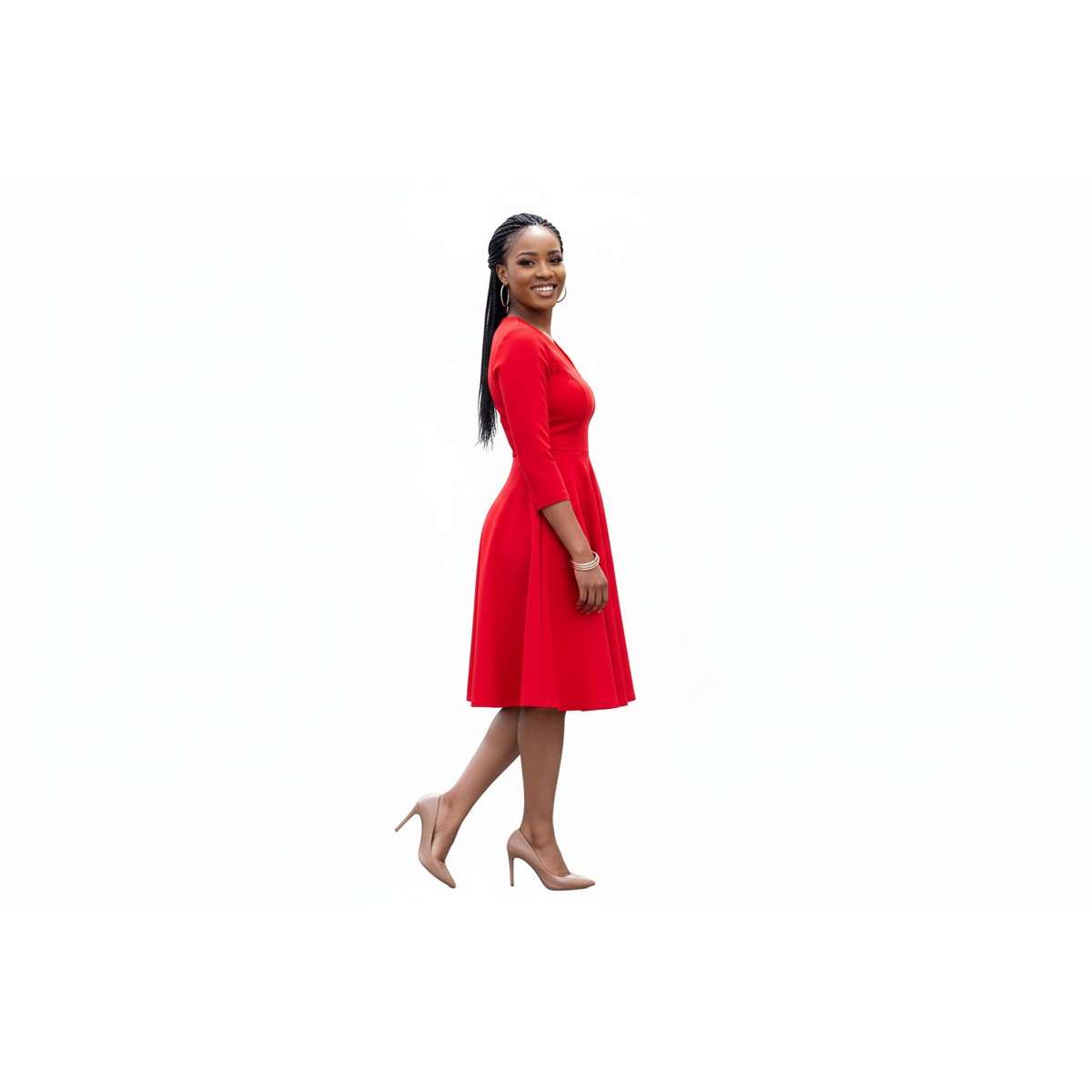 V-Neck Bubble Dress 