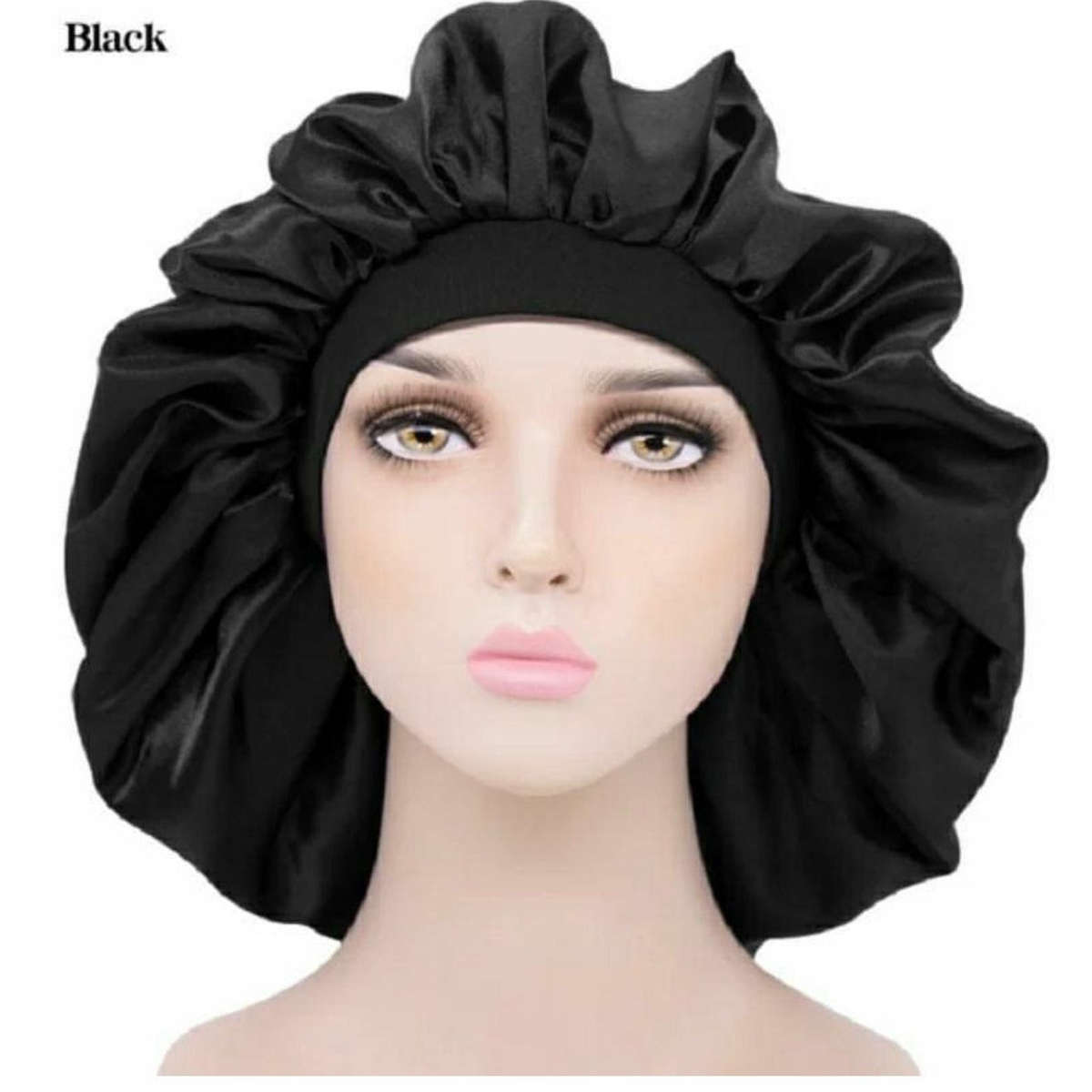 Satin Hair Bonnet Bed Hat Head Cover - GOLD