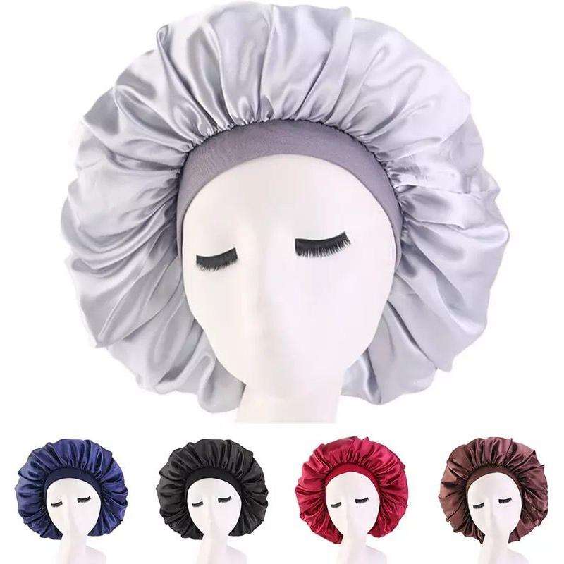 Satin Hair Bonnet Bed Hat Head Cover - GOLD
