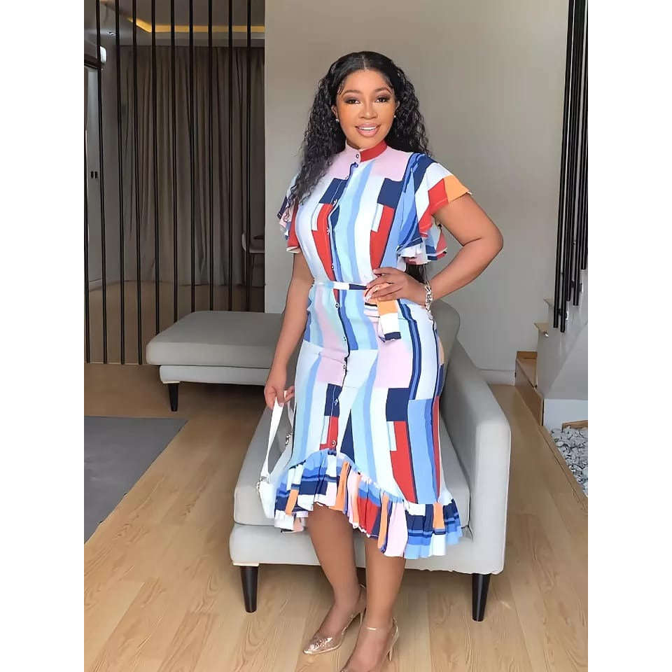 Short Sleeve Midi Women Dress