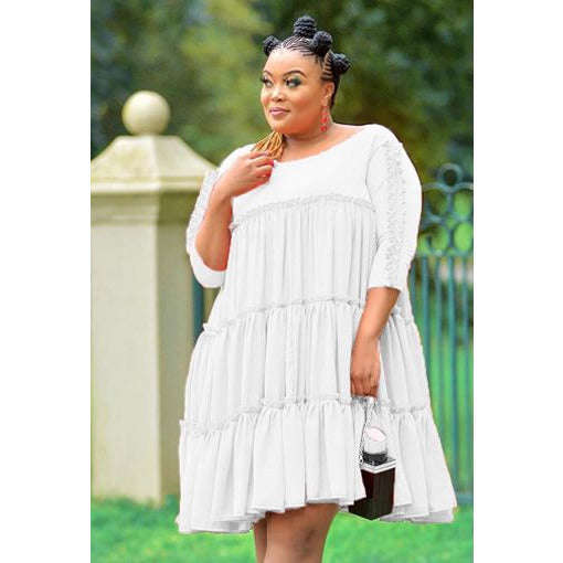 Loose Casual Summer Dress - GREEN / L