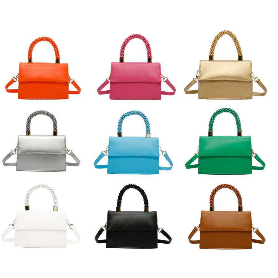 Vintage Solid Color Crossbody Handbag - BLUE