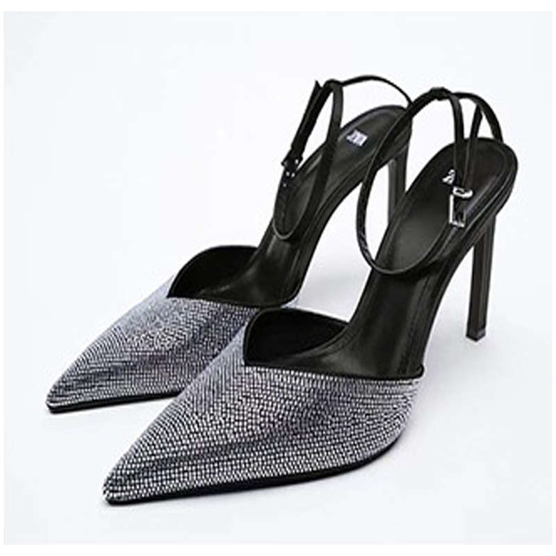 Rhinestone Back Strap Sandals