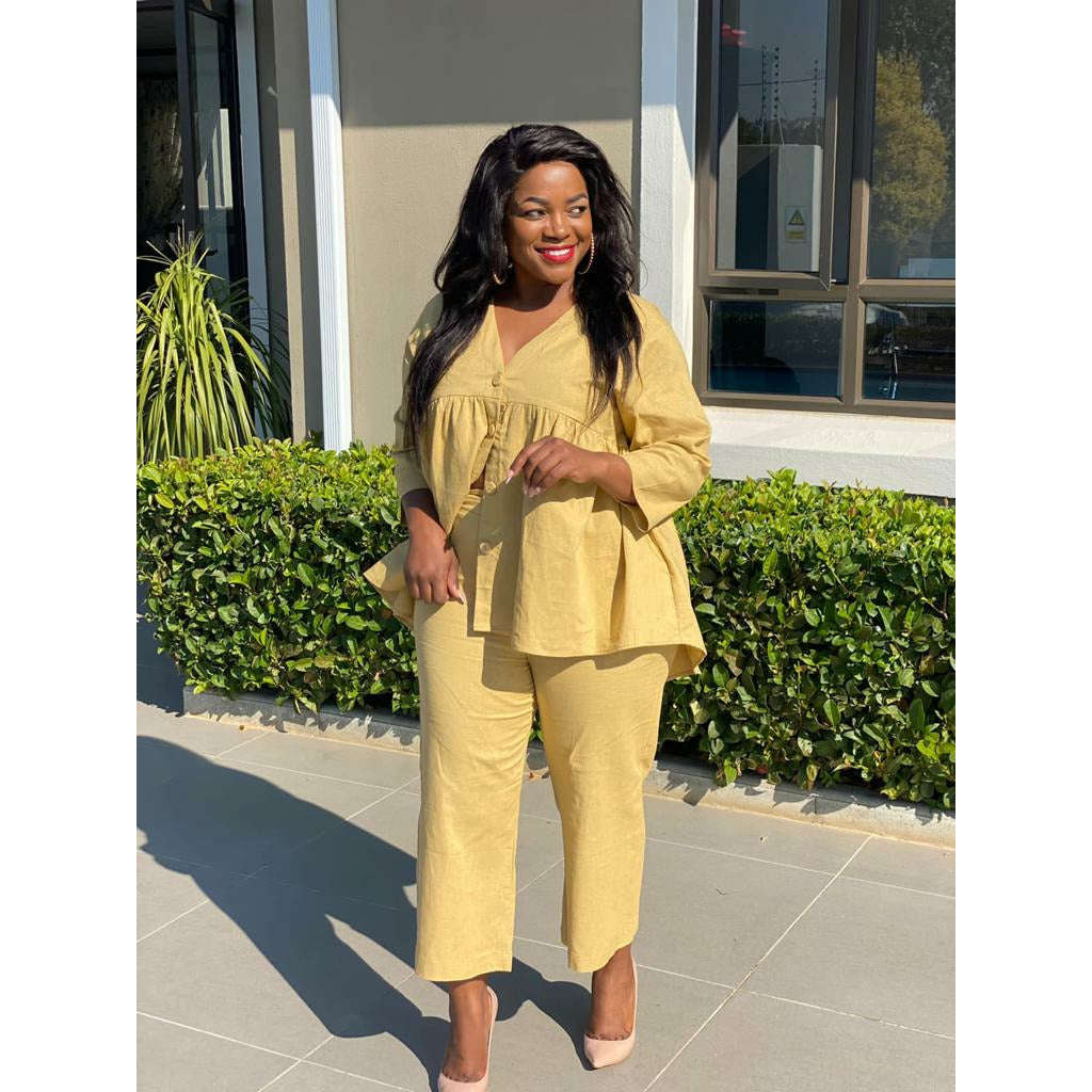 Irregular Top &  Trousers Set