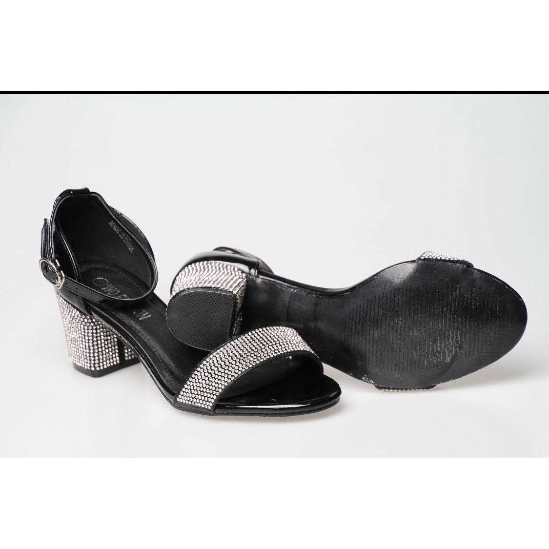 Open Toe Short Heel Shoes - SILVER / 7