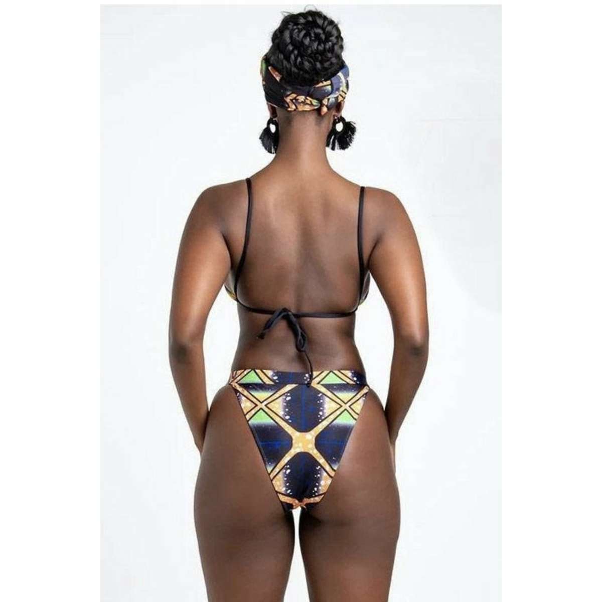 Sexy Printing Swimsuit Three-Piece Set - XXL