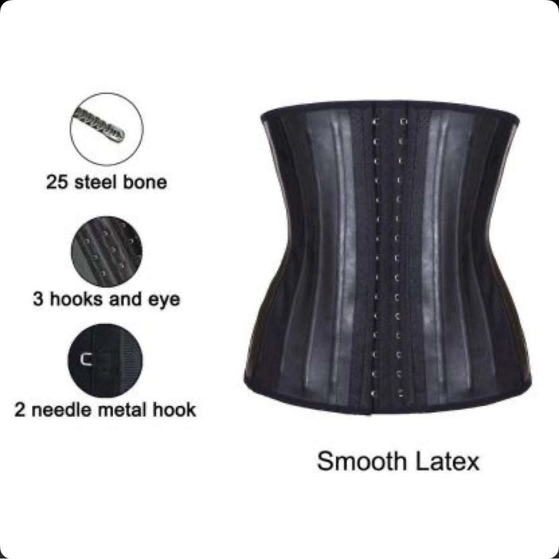 25 Steel Bone Latex Waist Trainer - XS