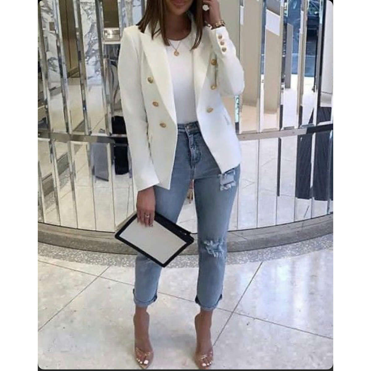 Double Breasted Blazer - PINK / 2Xl