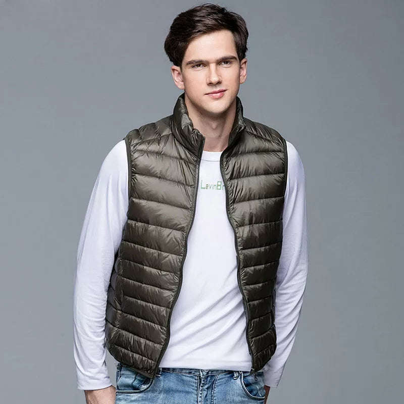 Winter Men Vest Sleeveless Vest Jacket - GREEN / L