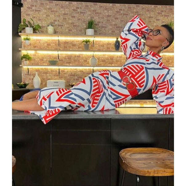 Long Sleeve Print Dress