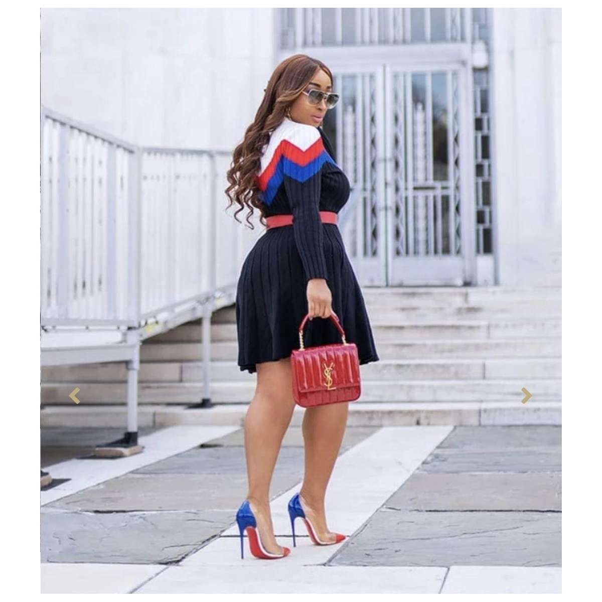 Ribbed Sweater Dress - BLACK / S/M