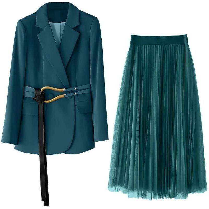 TULLE SKIRT AND BLAZER SET - BEIGE / L