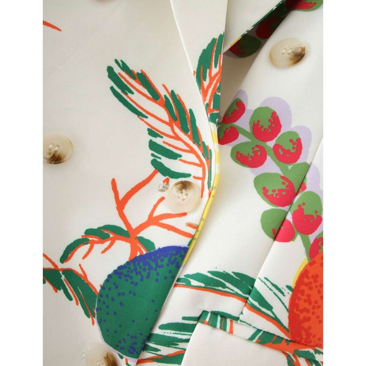 Double Breasted Print Blazer - M