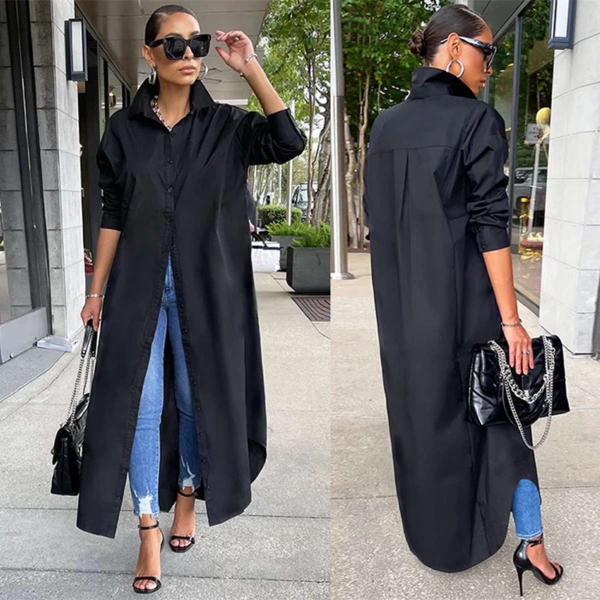 Long Sleeve Long Shirt Dress