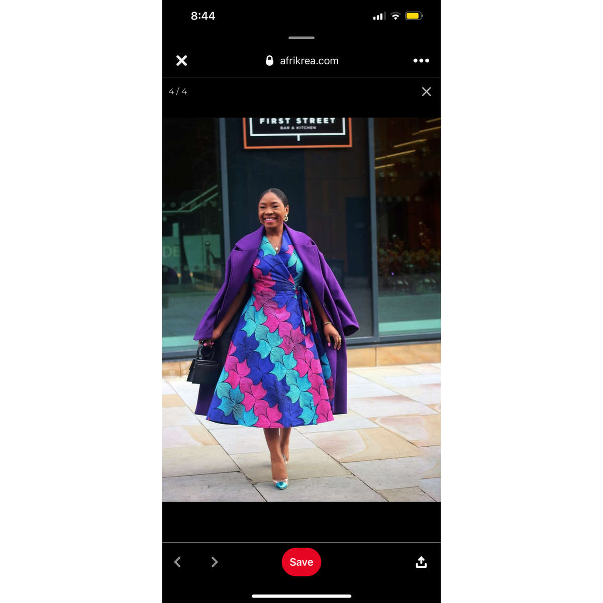 Ankara Wrap Skater Dress - S