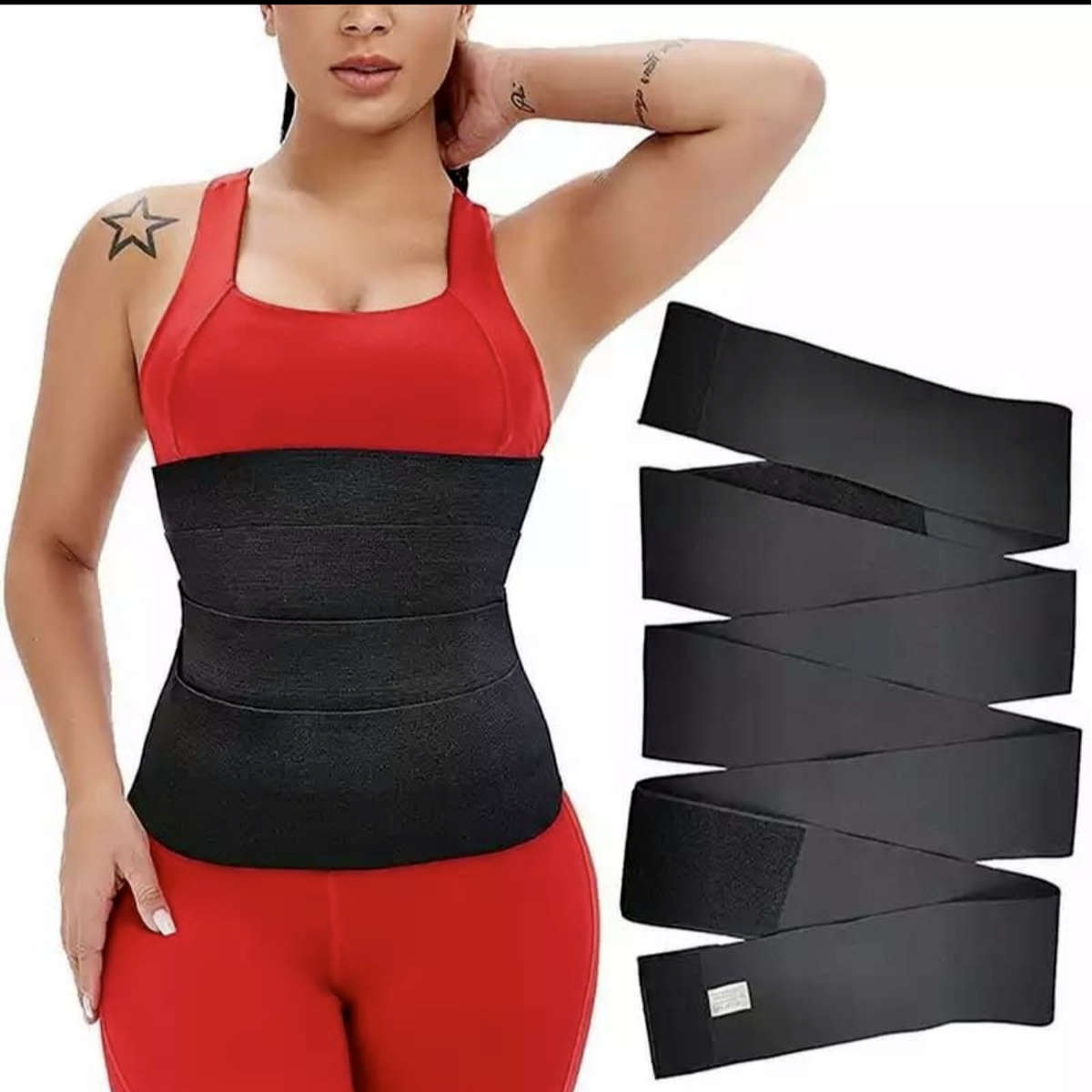 Snatch Me Up Bandage Wrap Waist Trainer - BLACK / 6 METER