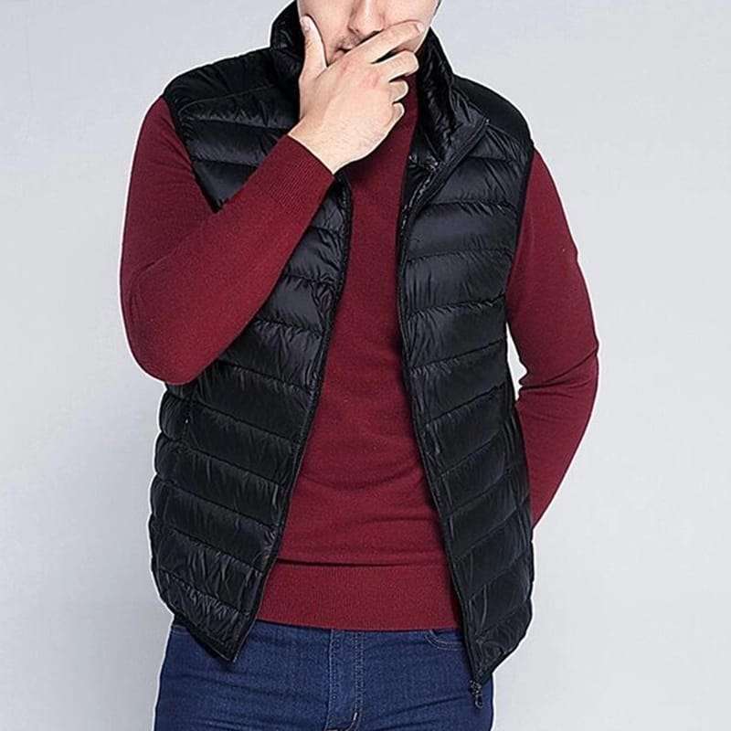 Winter Men Vest Sleeveless Vest Jacket - GREEN / L