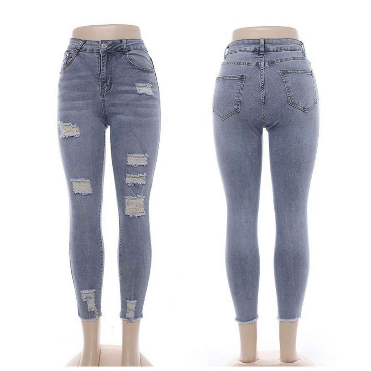 High Waisted Ripped Jeans - 30