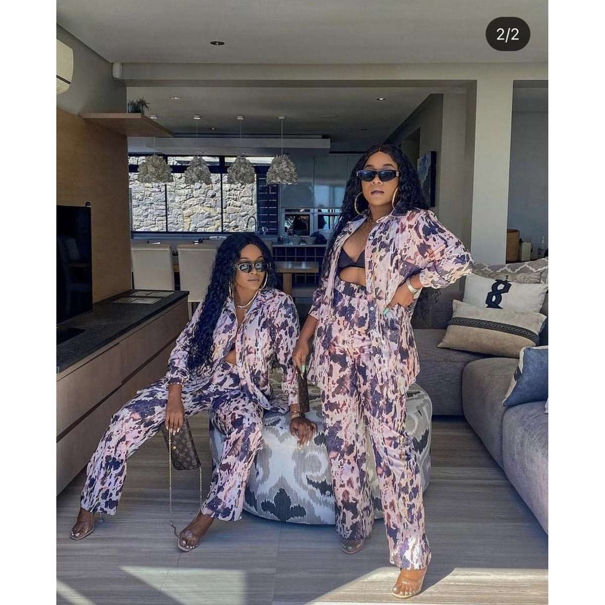 Print Sheryl Twin Set - DEEP GREEN / S