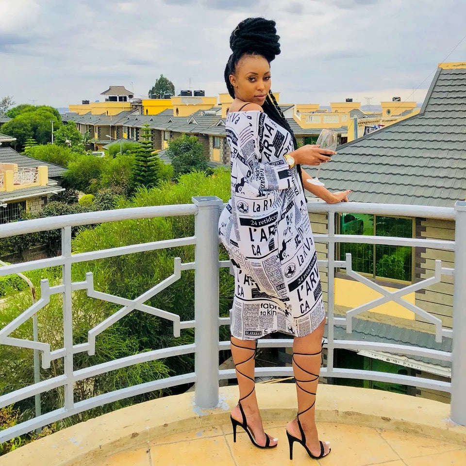 Chic Paper Print Design Dress