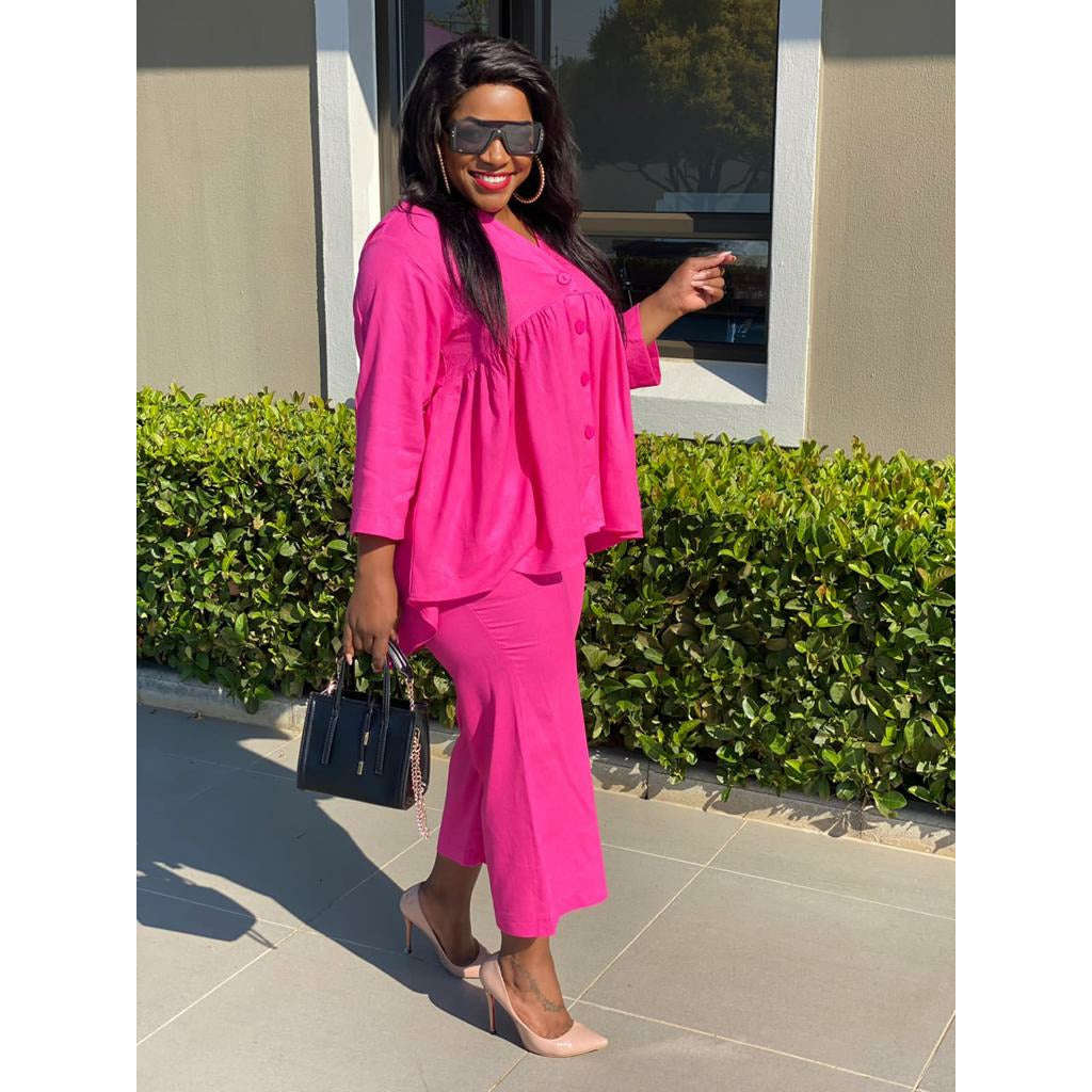 Irregular Top &  Trousers Set