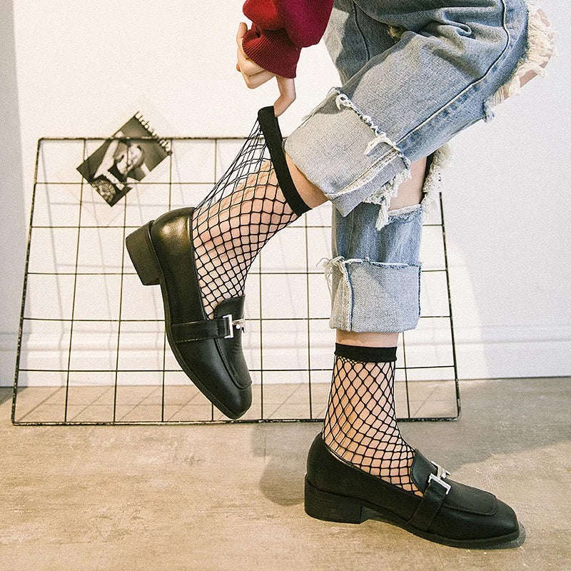 Lace Ankle Fishnet Mesh Net Socks