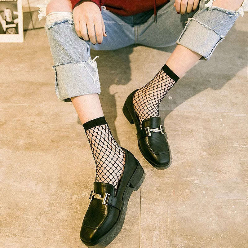 Lace Ankle Fishnet Mesh Net Socks