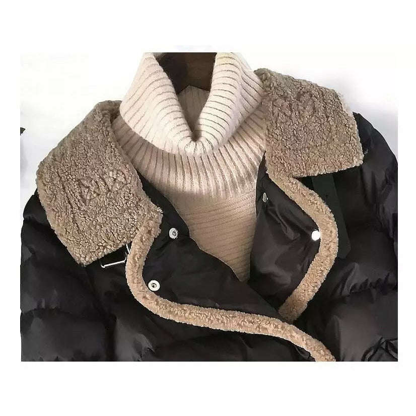 Thickened Warm Short Cotton Puff Jacket - BEIGE / L