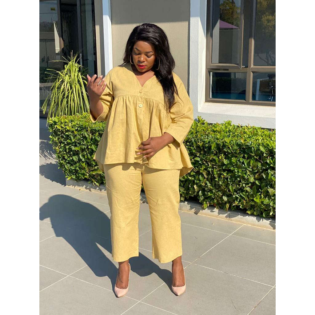 Irregular Top &  Trousers Set