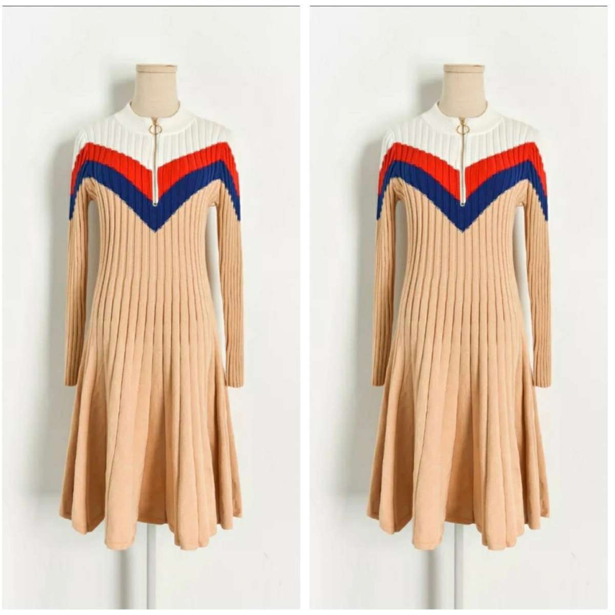 Ribbed Sweater Dress - BLACK / S/M