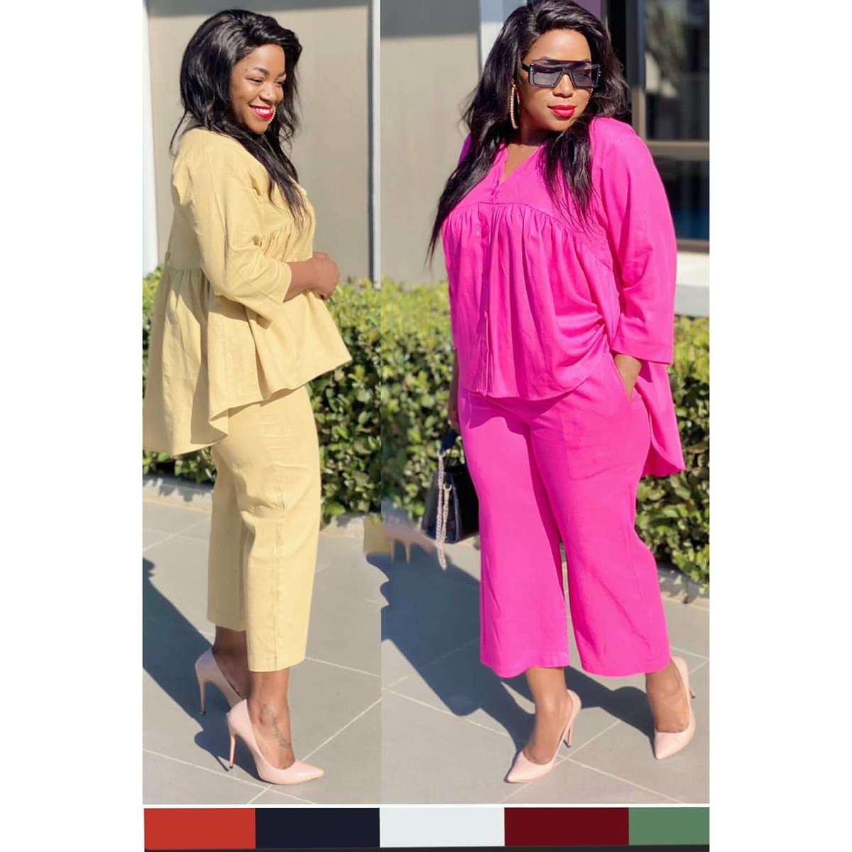 Irregular Top &  Trousers Set