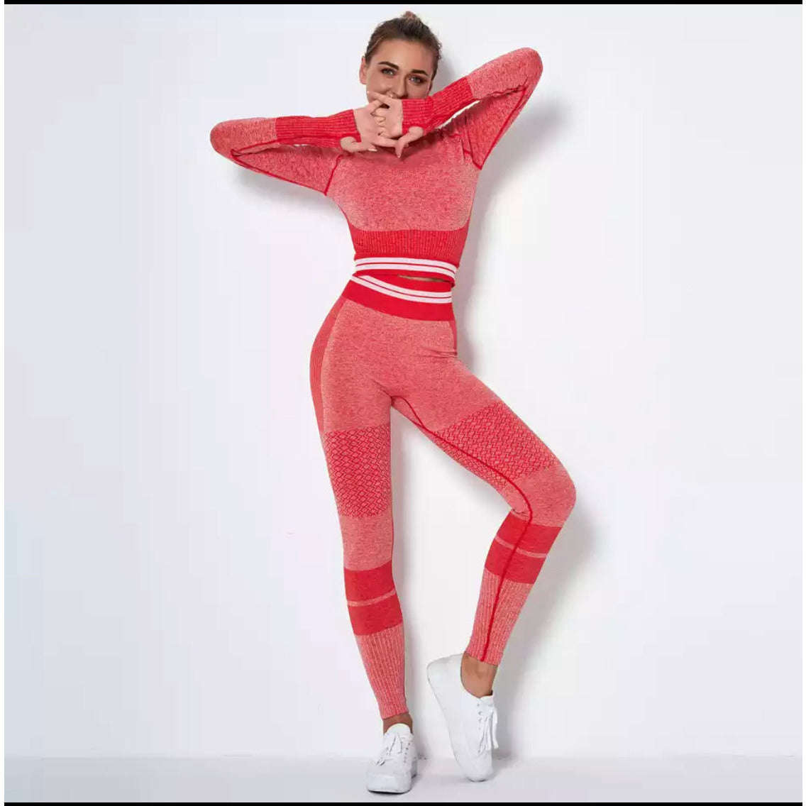 Seamless Fitness Sports Gym Set - GREEN / L/XL