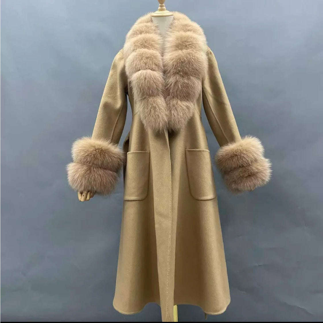 Fox Fur Collar Wool Jackets