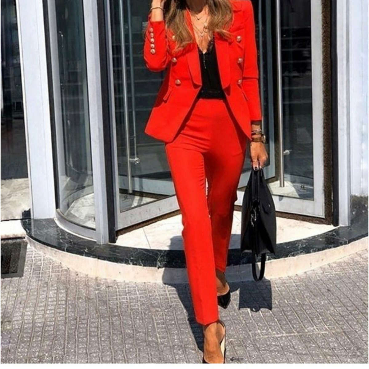 Formal  Suits Blazer And Pants Set - MUSTARD / 3XL